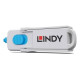 Lindy 40320 bloqueador de puerto Bloqueador de puerto + clave HDMI Azul, Gris Acrilonitrilo butadieno estireno (ABS) 1 pieza(s)