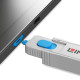 Lindy 40320 bloqueador de puerto Bloqueador de puerto + clave HDMI Azul, Gris Acrilonitrilo butadieno estireno (ABS) 1 pieza(s)