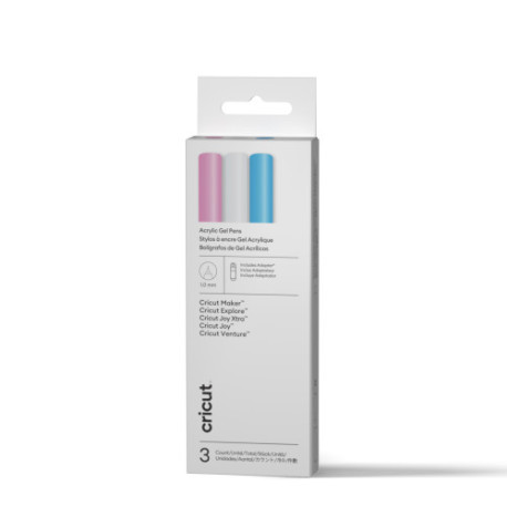 CRICUT - CRICUT BOLÍGRAFOS DE GEL ACRÍLICO , 1,0 MM (3 UDS.) + ADAPTADOR - 2013189