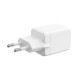 Ksix Cargador de red 30W, GaN, PPS, Power Delivery, Materiales sostenibles, 1 x USB-C + 1 x USB-A, Blanco
