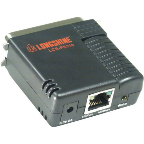 Longshine LCS-PS110-A servidor de impresión LAN Ethernet Negro