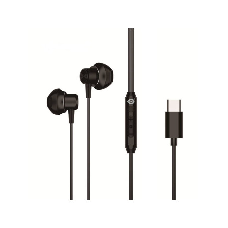 Conceptronic BRENDAN04B auricular y casco Auriculares Alámbrico Dentro de oído Llamadas/Música USB Tipo C Negro