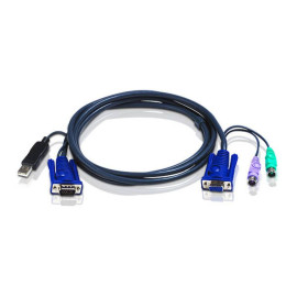 Aten 2L5502UP 1.8m Negro cable para video, teclado y ratón (kvm)