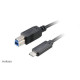 Akasa USB A/B, 100cm cable USB USB 3.2 Gen 2 (3.1 Gen 2) 1 m USB C USB B Negro