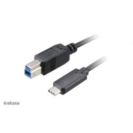 Akasa USB A/B, 100cm cable USB USB 3.2 Gen 2 (3.1 Gen 2) 1 m USB C USB B Negro