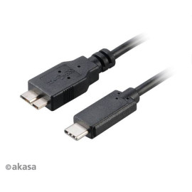Akasa C/micro-B, 1m 1m USB C Micro-USB B Negro cable USB