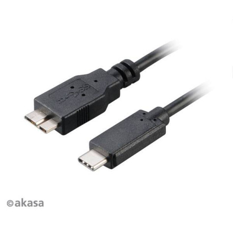 Akasa C/micro-B, 1m 1m USB C Micro-USB B Negro cable USB