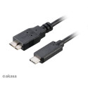 Akasa C/micro-B, 1m 1m USB C Micro-USB B Negro cable USB