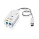 Aten UC100KMA adaptador de cable USB A 6-pin Mini-DIN Blanco
