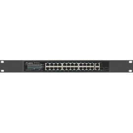 Lanberg RSFE-24P-2C-360 switch No administrado Gigabit Ethernet (10/100/1000) Energía sobre Ethernet (PoE) 1U Negro