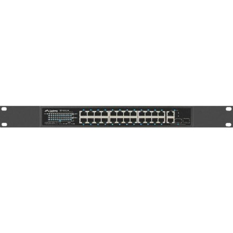Lanberg RSFE-24P-2C-360 switch No administrado Gigabit Ethernet (10/100/1000) Energía sobre Ethernet (PoE) 1U Negro