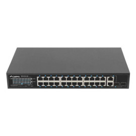 Lanberg RSFE-24P-2C-250 switch No administrado Gigabit Ethernet (10/100/1000) Energía sobre Ethernet (PoE) 1U Negro