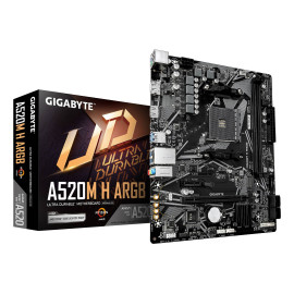 GIGABYTE A520M H ARGB Placa Base – Compatible con CPUs AMD Ryzen Serie 5000