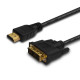 Savio CL-10 adaptador de cable de vídeo 1,5 m DVI HDMI tipo A (Estándar) Negro
