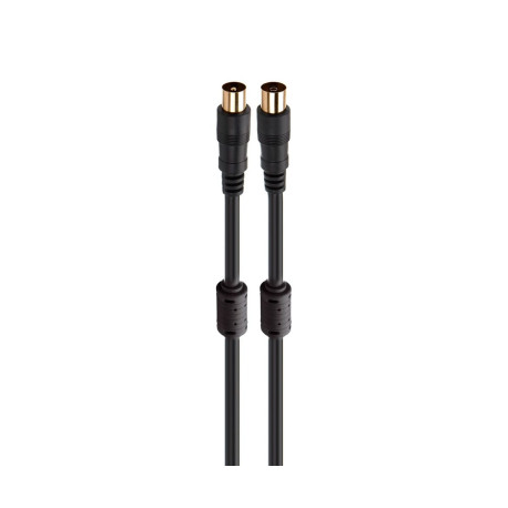 FONESTAR ANT-NE NEGRO / CABLE DE ANTENA TV / VÍDEO COAXIAL MACHO A ANTENA TV / VÍDEO COAXIAL HEMBRA 1,5 METROS