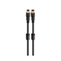 FONESTAR ANT-NE NEGRO / CABLE DE ANTENA TV / VÍDEO COAXIAL MACHO A ANTENA TV / VÍDEO COAXIAL HEMBRA 1,5 METROS