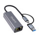 Ewent EW9819 hub de interfaz USB 3.2 Gen 1 (3.1 Gen 1) Type-A + Type-C 1000 Mbit/s Gris