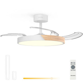 Grunkel SKYDUAL42 ventilador Blanco, Madera