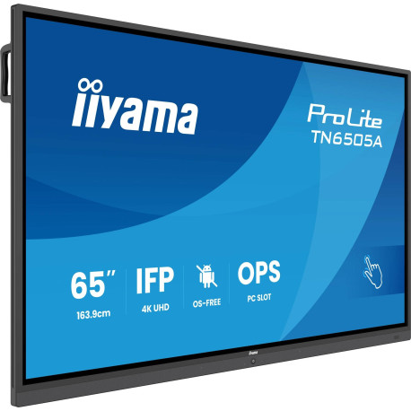 iiyama TN6505A-B1AG pantalla de señalización 163,8 cm (64.5'') 500 cd / m² 4K Ultra HD Pantalla táctil