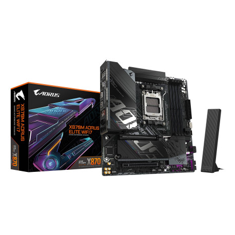 GIGABYTE X870M AORUS ELITE WIFI7 Placa Base – Compatible con procesadores AMD