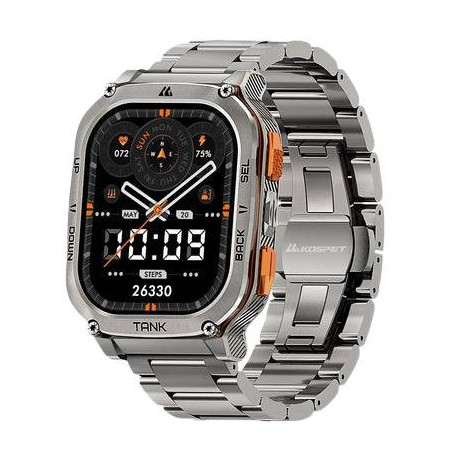 KOSPET TANK M3 ULTRA 4,98 cm (1.96'') AMOLED 43 mm Digital 410 x 502 Pixeles Pantalla táctil Plata GPS (satélite)
