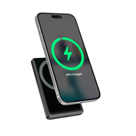 15 W Magnetic wireless powerbank with LCD, 10000 mAh, black