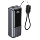 Batería externa compacta de 20 W con carga rápida y pantalla LCD, 10 000 mAh, gris espacial