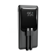 20 W Fast charging power bank with integrated cables, 10000 mAh, black