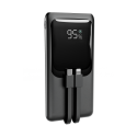 20 W Fast charging power bank with integrated cables, 10000 mAh, black