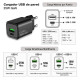 CoolBox CARGADOR GAN 25W USB-A/USB-C PARED NEGRO