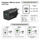 CoolBox CARGADOR GAN 35W USB-A/USB-C PARED NEGRO