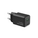 CoolBox CARGADOR GAN 35W USB-A/USB-C PARED NEGRO