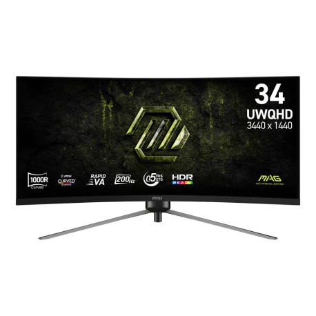 MSI MAG 345CQRF E20 pantalla para PC 86,4 cm (34'') 3440 x 1440 Pixeles UltraWide Dual Quad HD Negro