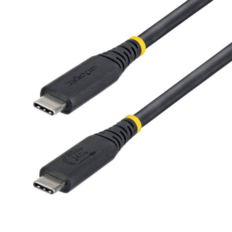 STARTECH.COM - StarTech.com CC50CM40GUSB4TP cable USB USB4 Gen 3x2 0,5 m USB C 40 Gbit/s 240 W Negro - CC50CM40GUSB4TP