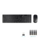 TooQ Teclado + Ratón slim inalámbricos, Negro