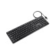 TooQ Teclado silencioso USB, 105 teclas, Negro