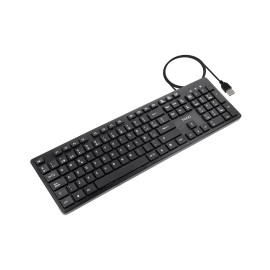 TooQ Teclado silencioso USB, 105 teclas, Negro