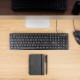 TooQ Teclado silencioso USB, 105 teclas, Negro