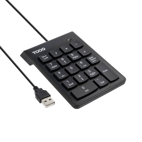 TooQ Teclado numérico USB, 19 teclas, Negro