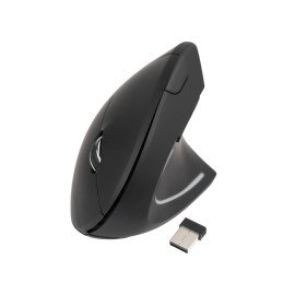 TooQ Ratón Inalámbrico Ergonómico Vertical 3200 DPI, 6 botones, Negro
