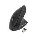 TooQ Ratón Inalámbrico Ergonómico Vertical 3200 DPI, 6 botones, Negro