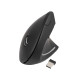 TooQ Ratón Inalámbrico Ergonómico Vertical 3200 DPI, 6 botones, Negro