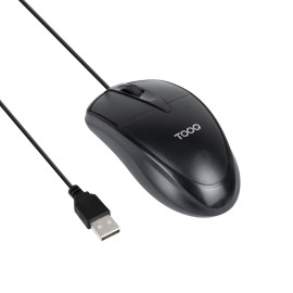 TooQ Ratón óptico con cable USB, 1000 DPI