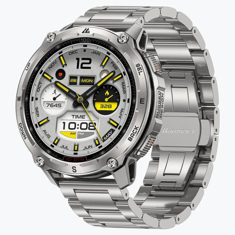 KOSPET Tank T4 Special Edition 3,63 cm (1.43'') AMOLED 48 mm Digital 466 x 466 Pixeles Pantalla táctil Plata GPS (satélite)