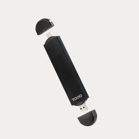 CAJA EXTERNA SSD NGFF y NVMe PCIe USB-C 3.2 Gen 2 USB-A NEGRO TOOQ