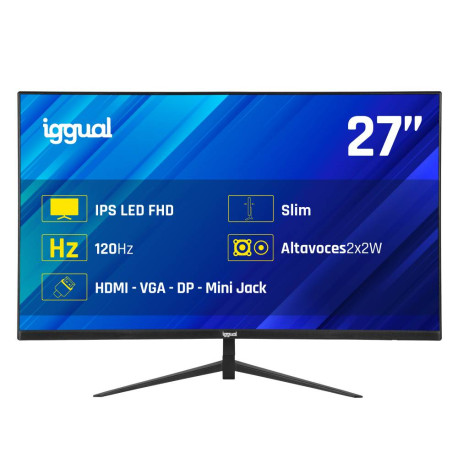 iggual Monitor 27'' 1ms FHD 120Hz VGA HDMI DP MM