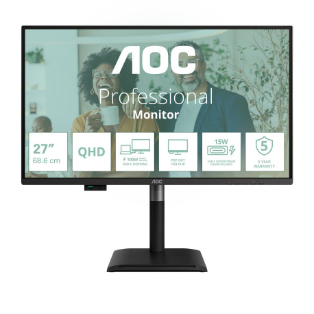 AOC Q27P4CV pantalla para PC 68,6 cm (27'') 2560 x 1440 Pixeles Quad HD LED Negro