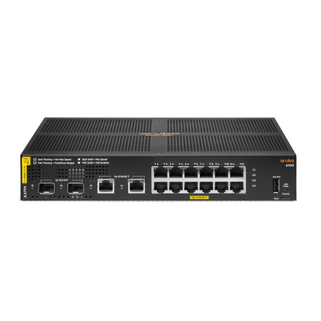 HPE Aruba Networking 6100 12G Class4 PoE 2G/2SFP+ 139W Gestionado L3 Gigabit