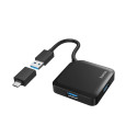 Hama | HUB USB con 4 Puertos y Adaptador USB-C (Conexión de Múltiples Dispositivos