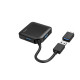 Hama | HUB USB con 4 Puertos y Adaptador USB-C (Conexión de Múltiples Dispositivos